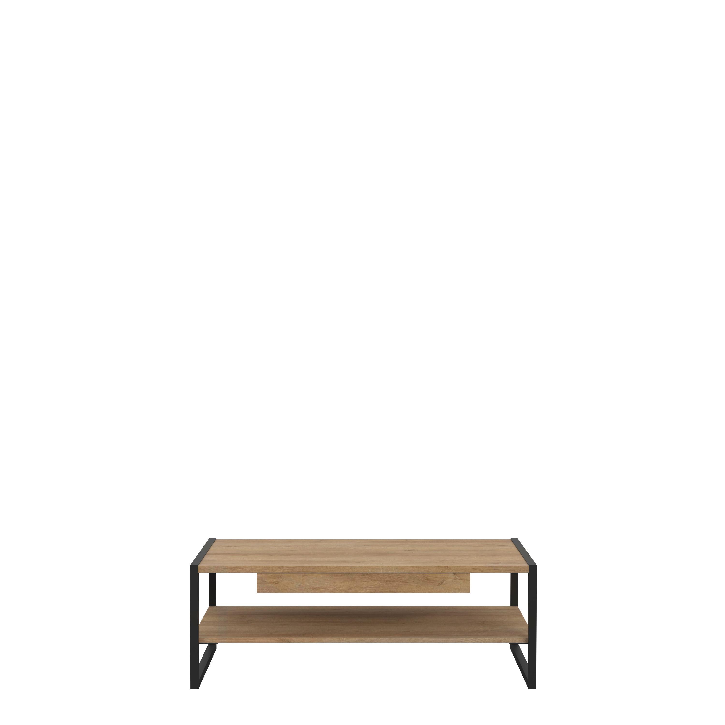 Dohányzóasztal High Rock - tölgyfa színű/fekete, Design, faalapú anyag (111/40/60cm) - Mömax