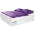Ágykeret Azurro 160 - Fehér, modern, Faalapú anyag (204/75/165cm)