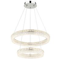 Led Viseća Svjetiljka Laurel - prozirno/boje kroma, Design, staklo/metal (60/120cm) - Globo