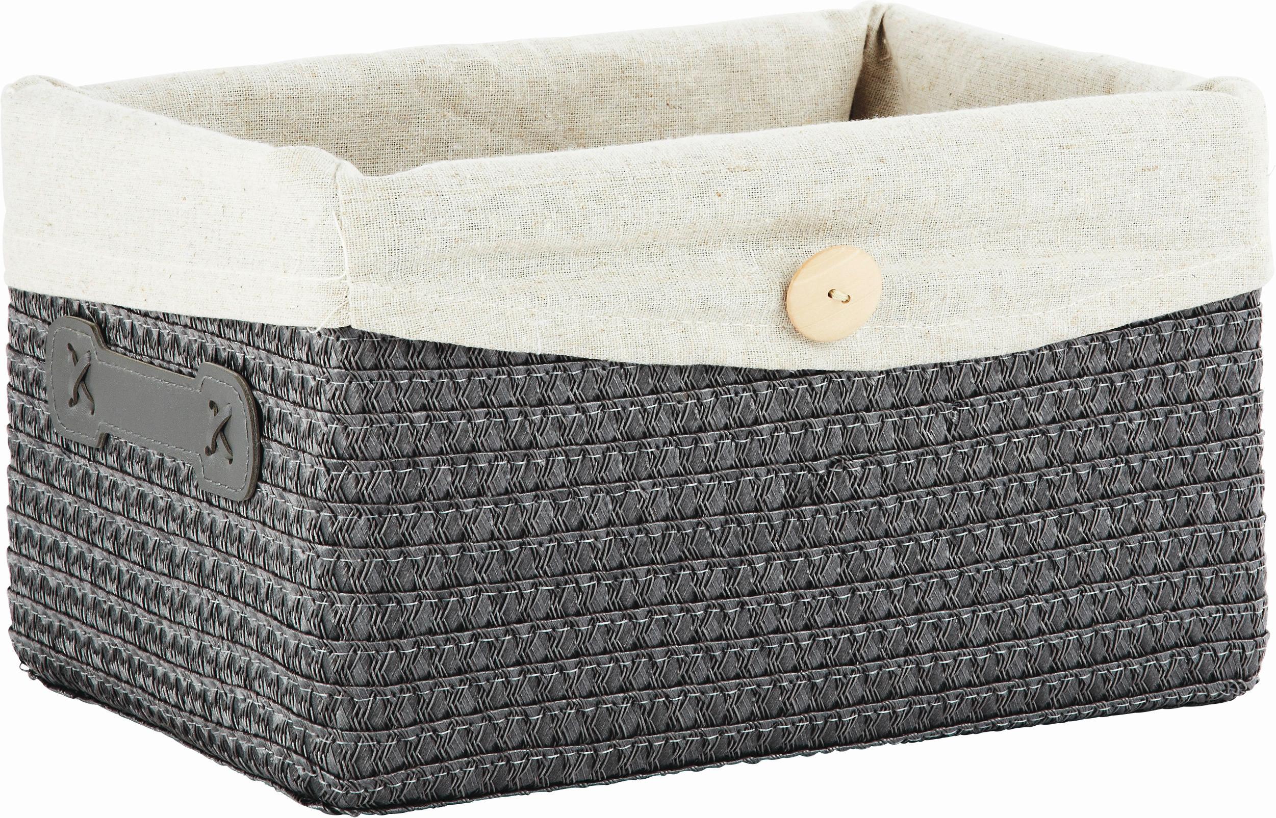 Coș pentru raft DENISE - gri, Romantik / Landhaus, plastic/textil (29/17/21cm) - Mömax