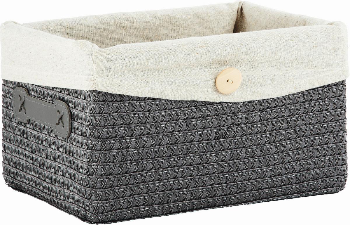 Coș pentru raft DENISE - gri, Romantik / Landhaus, plastic/textil (29/17/21cm) - Mömax