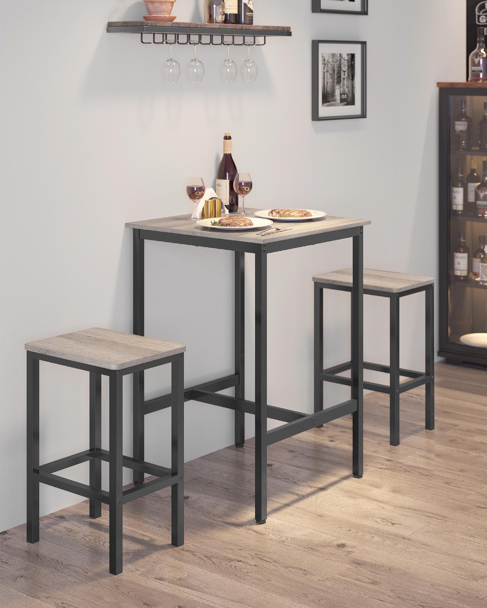 BARTISCH BAR TABLE - Greige/Schwarz, MODERN, Holzwerkstoff/Metall (60/90/60cm) - MID.YOU