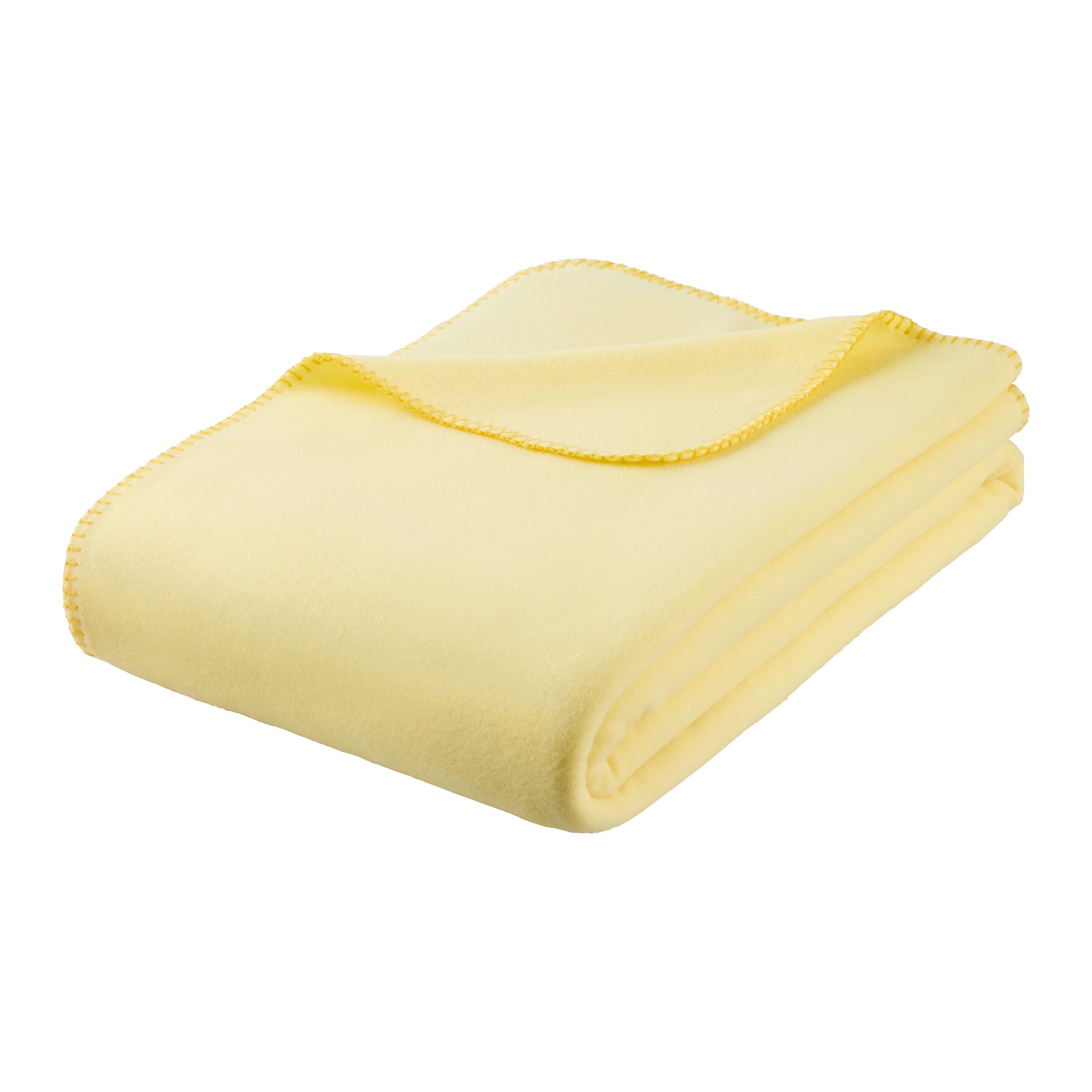 Fleecedecke Leni Gelb ca. 130x170cm - Gelb, Textil (130/170cm) - Mömax