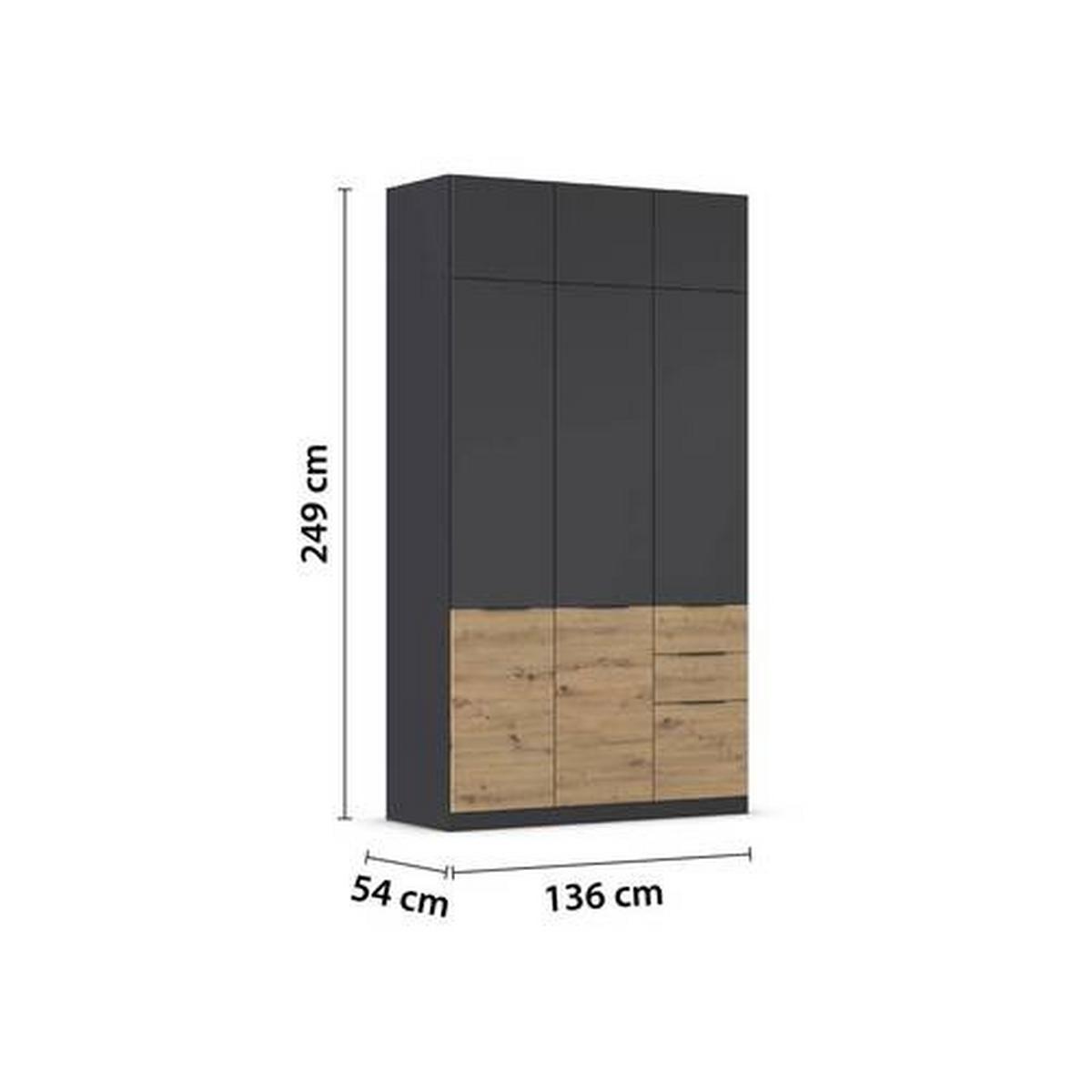 DULAP MAX-EXTRA - gri, Konventionell, material pe bază de lemn (136/39/54cm) - Modern Living
