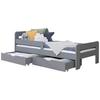 Bett Bennet mit Schubkasten ca. 90x200 cm Hellgrau - Hellgrau, MODERN, Holz (90/200cm) - MID.YOU