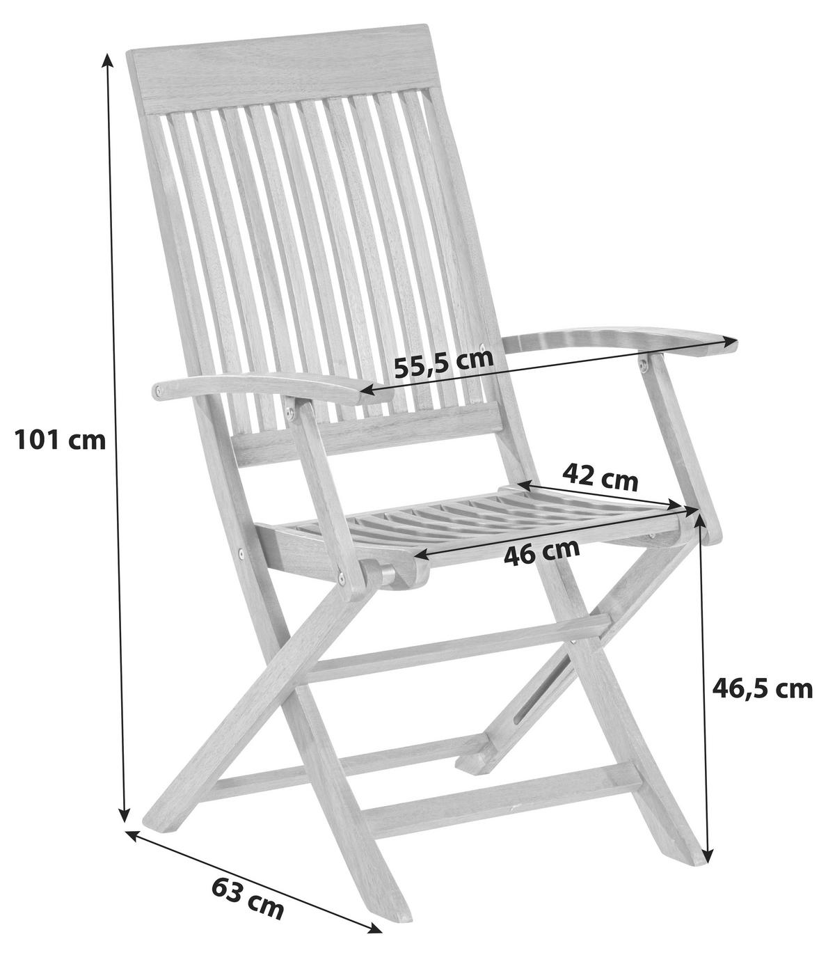 Set Zložljivih Vrtnih Stolov Comodoro, Masivno, 2 Kos - naravne barve, Konvencionalno, les (55,5/101cm) - Gardenson
