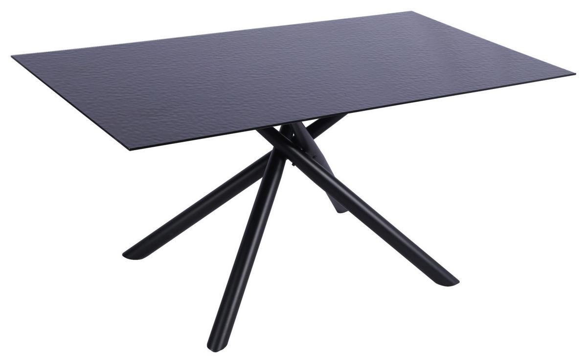 Étkezőasztal Piero - fekete, Lifestyle, Üveg/fém (150/76/90cm) - Mömax