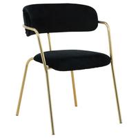 Stuhl-Set Arrow 2er-Set ca. 58x79 cm Samt Schwarz - Messingfarben/Schwarz, Design, Textil/Metall (58/79/61cm) - Livetastic