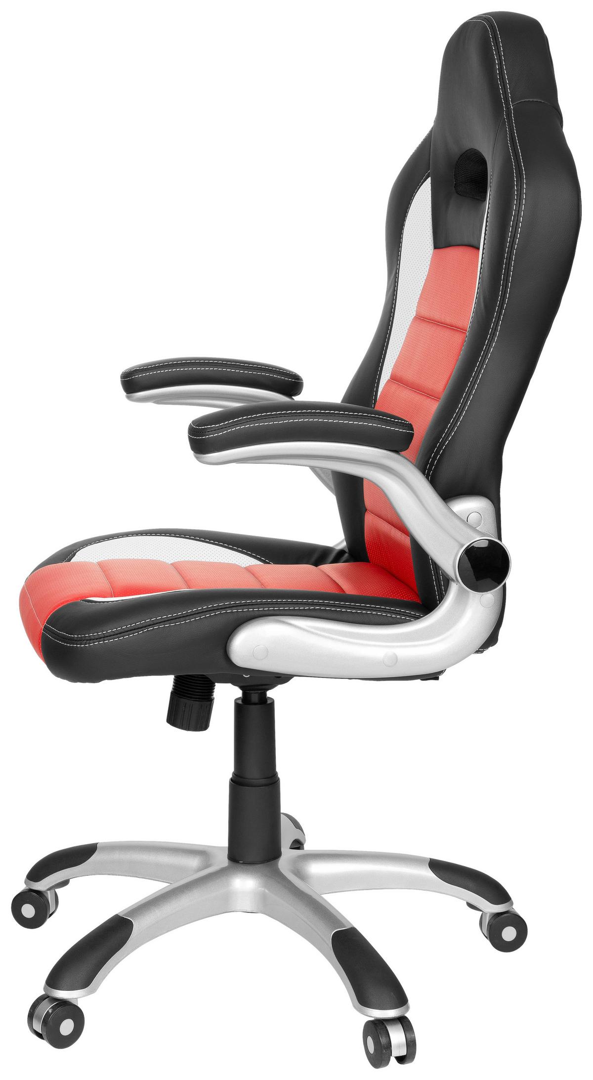 Gaming Stol Game Sport, Črna, Rdeča, Bela - rdeča/črna, Moderno, umetna masa/tekstil (64/118/57cm) - MID.YOU