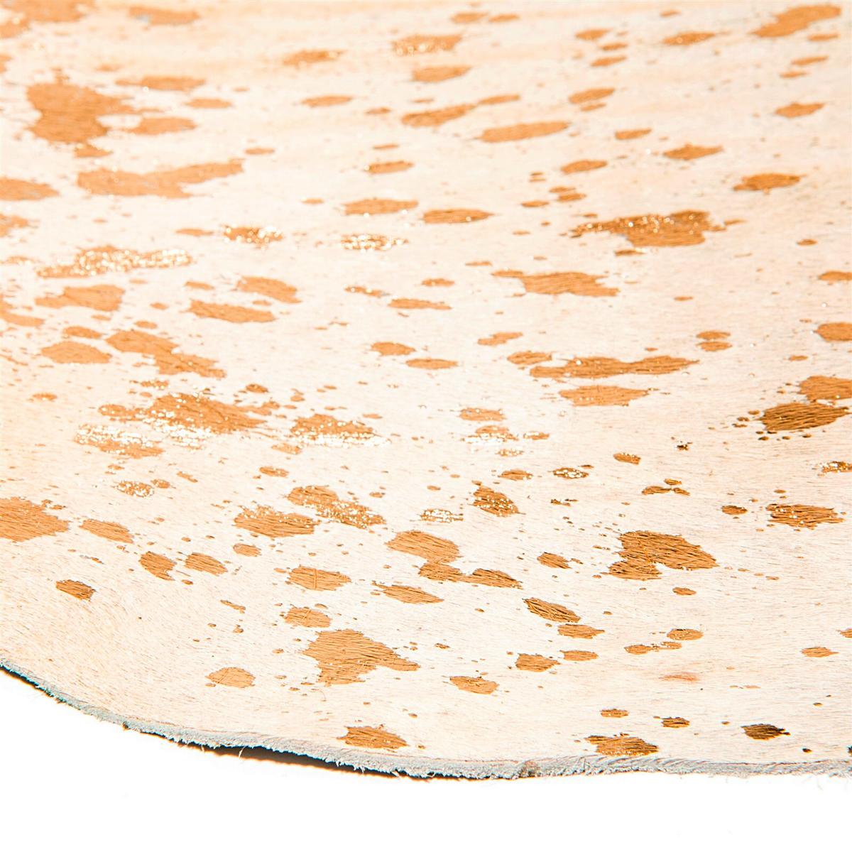 FLACHWEBETEPPICH FLY 110 WEIß / GOLD - Weiss/Goldfarben, Konventionell, Leder (1.35qm) - Kayoom