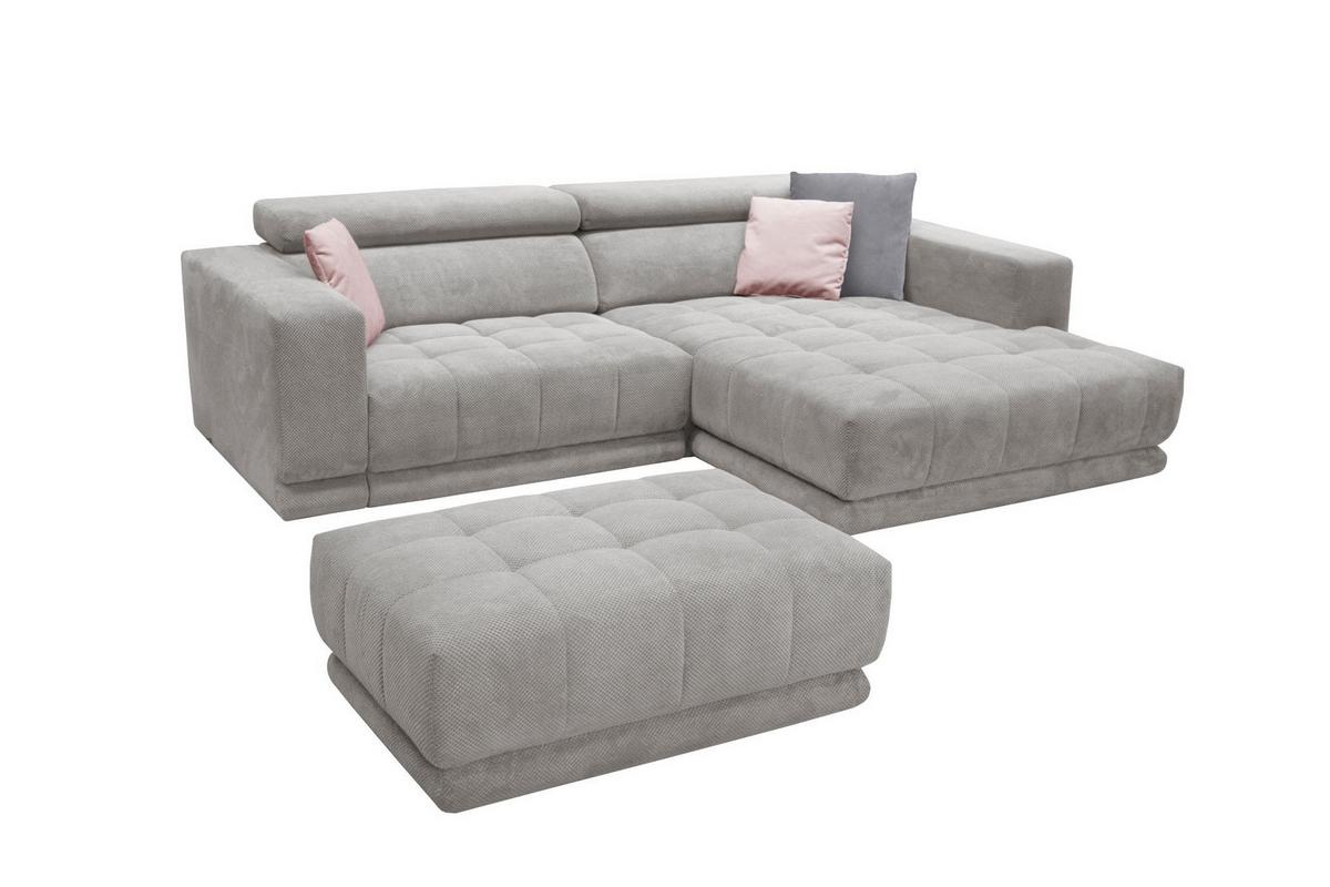 Kutna Garnitura Portland - svijetlo siva/crna, Moderno, tekstil/plastika (275/78-98/197cm) - Premium Living