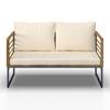 LOUNGEGRUPP SILAS - akaciefärgad/cremefärgad, Modern, metall/trä (130/85/80cm) - Bessagi Garden