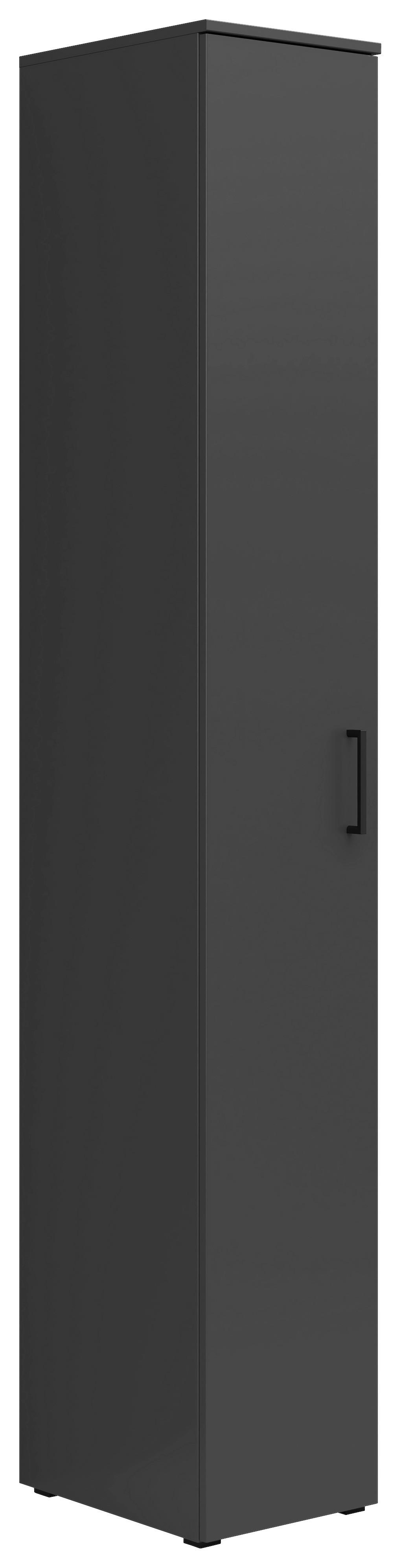 Schrank Multistauraum Graphitfarben - Graphitfarben/Schwarz, MODERN, Holzwerkstoff/Kunststoff (30/195/40cm) - Mömax