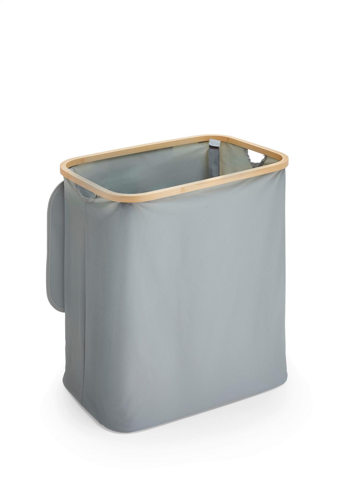 Košara Za Perilo Lemgo, Siva - siva, Design, tekstil/leseni material (57/60/37cm) - MID.YOU