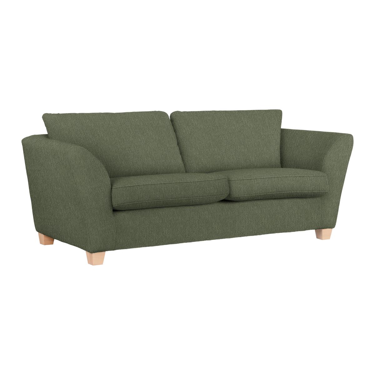 3-Sitzer-Sofa Devado Olivgrün - Olivgrün/Naturfarben, Holz/Textil (216/70-85/95cm) - Mömax