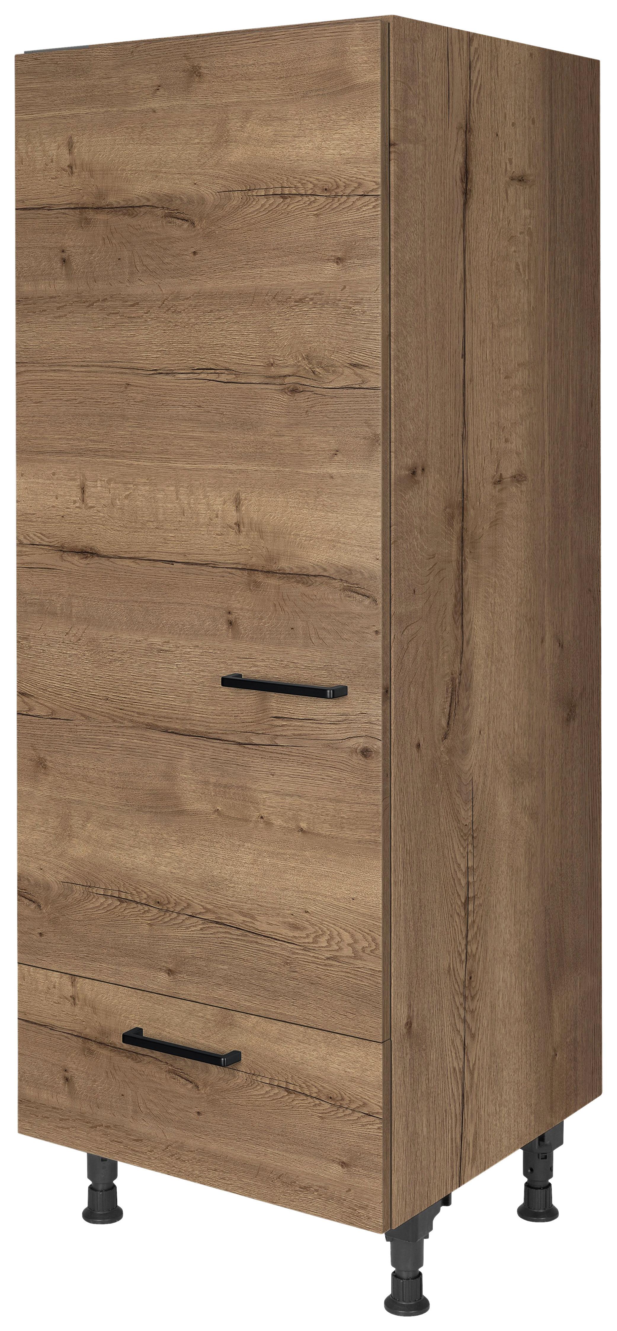 Geräteumbauschrank Structura Eiche dunkel - Eiche dunkel/Schwarz, MODERN, Holzwerkstoff/Metall (60/168/58cm) - Nobilia