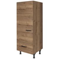 Geräteumbauschrank Structura Eiche dunkel - Eiche dunkel/Schwarz, MODERN, Holzwerkstoff/Metall (60/168/58cm) - Nobilia
