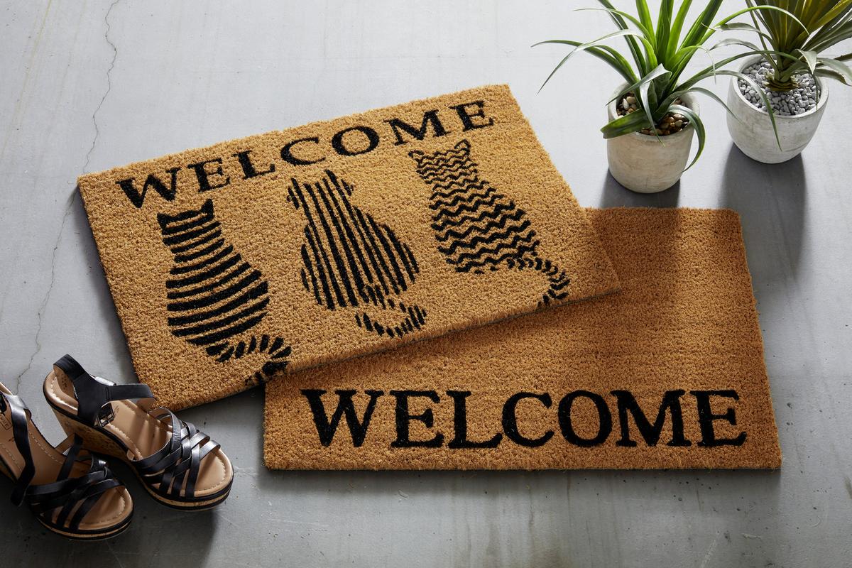 Fußmatte Welcome Cats in Braun ca.40x60cm - Braun, Basics, Textil (40/60cm) - Mömax