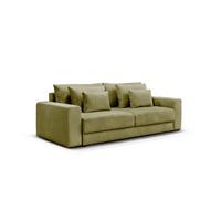 Kanapéágy Mega - olívazöld, Modern, faalapú anyag/textil (255/94/126cm) - Premium Living