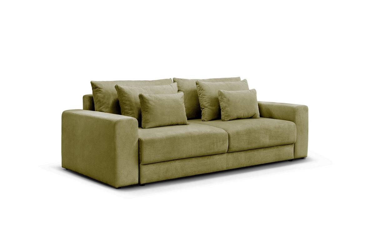 Kanapéágy Mega - olívazöld, Modern, faalapú anyag/textil (255/94/126cm) - Premium Living