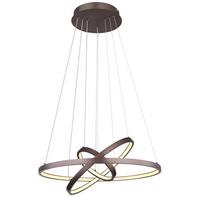 LED-HÄNGELEUCHTE 67192-57BR - Opal/Braun, Design, Kunststoff/Metall (51/120cm) - Globo