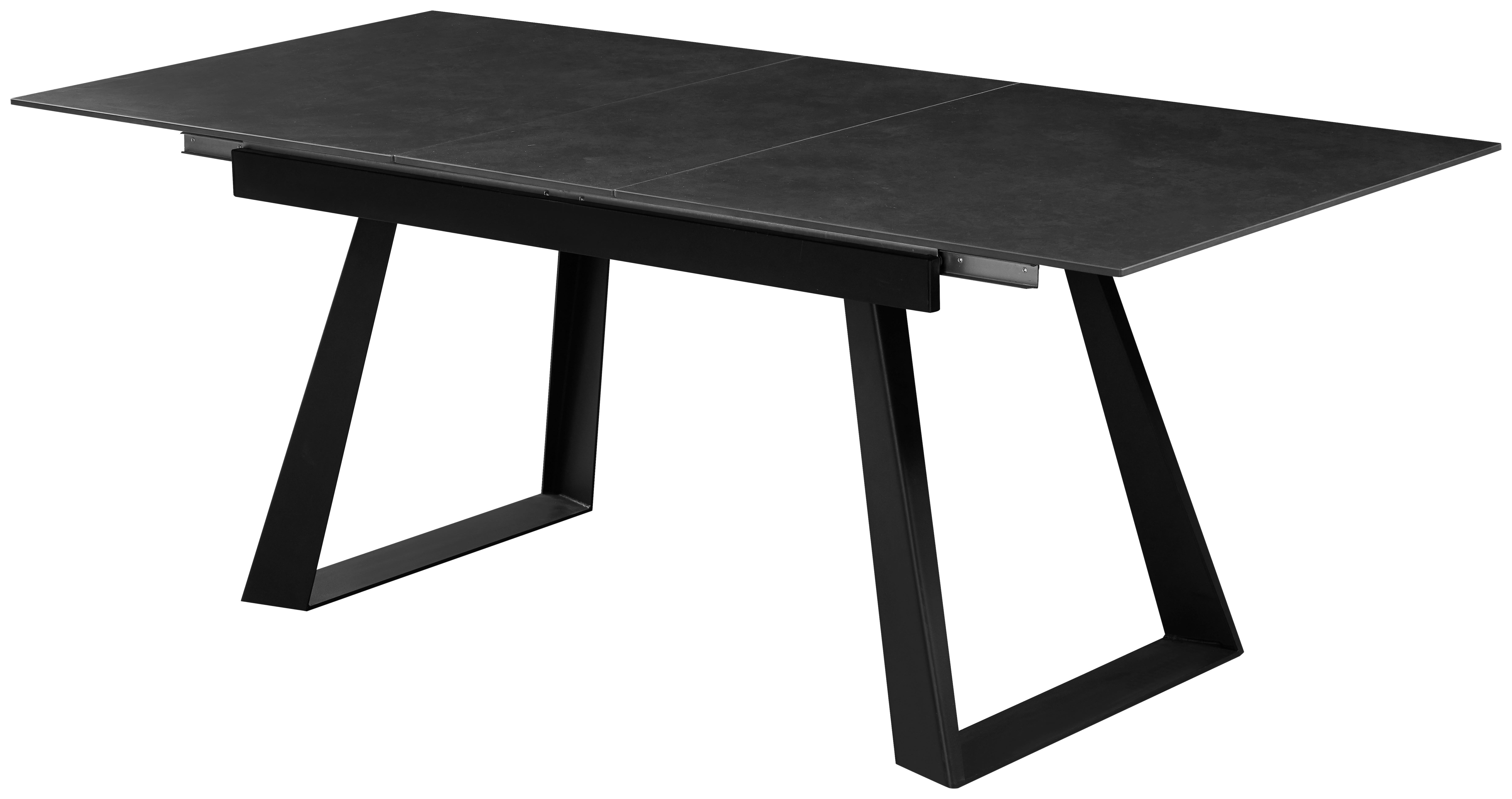 Stol Na Izvlačenje River - tamno siva/crna, Moderno, kamen/metal (160/200/76/90cm) - Premium Living