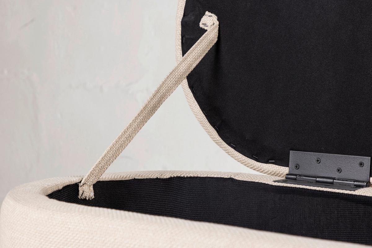 Hocker Potenza Weiß - Weiß, MODERN, Holz/Textil (50/47/130cm) - Livetastic