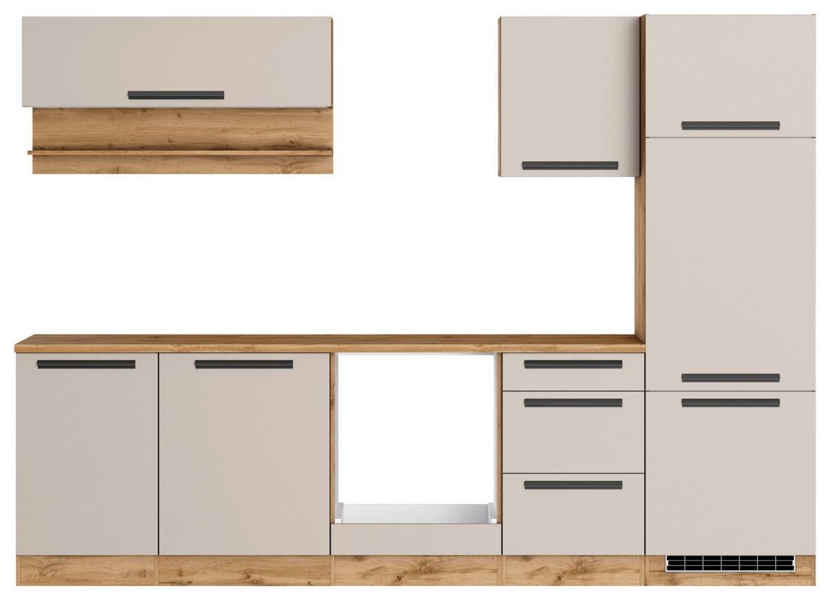 Küchenleerblock Aveiro o. Geräte Kaschmir - Kaschmir/Eiche Wotan, Trend, Holzwerkstoff/Metall (280cm) - Held