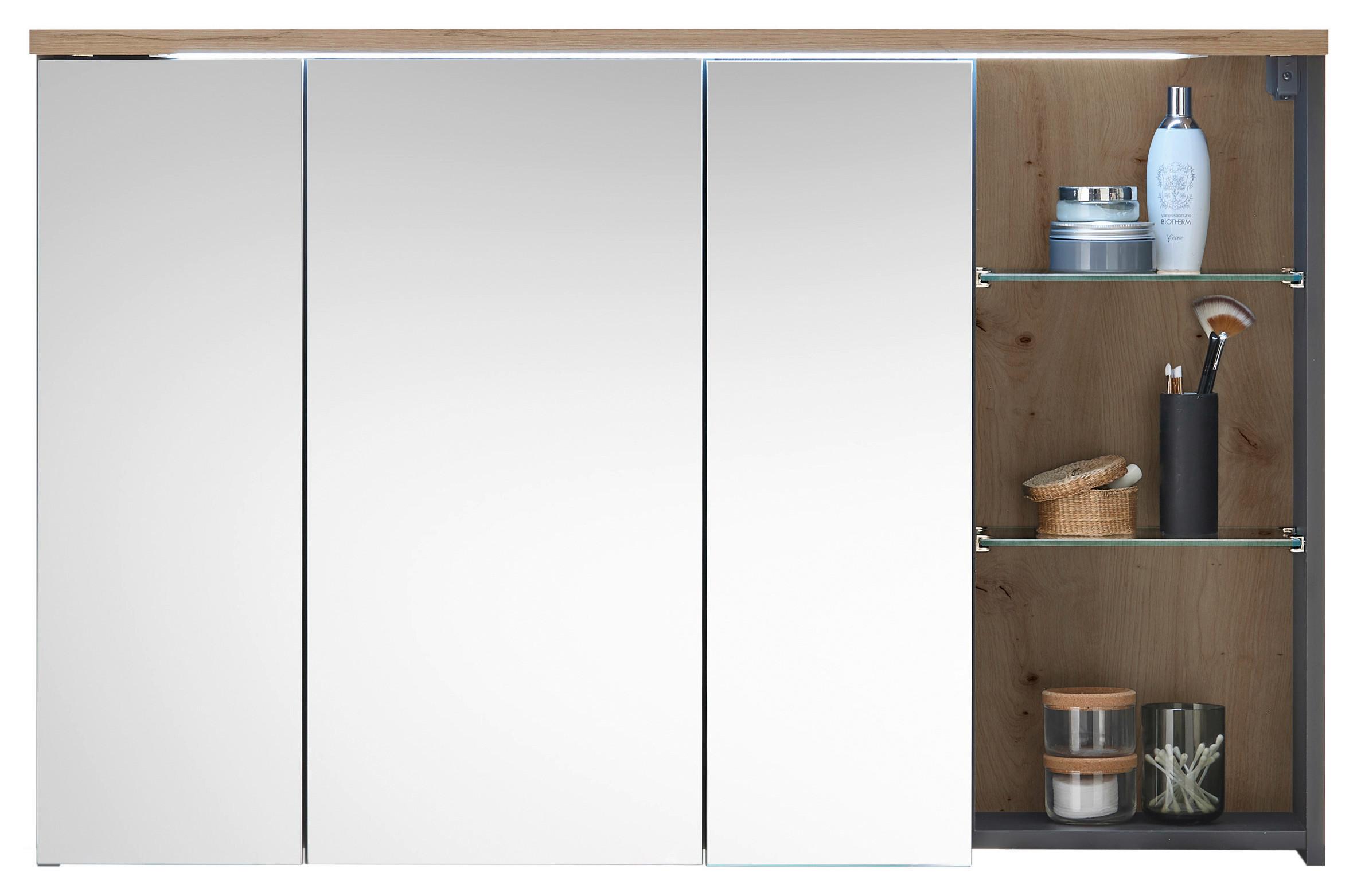 Spiegelschrank Memphis Grau - MODERN, Glas/Holzwerkstoff (110/70/23cm) - Mömax
