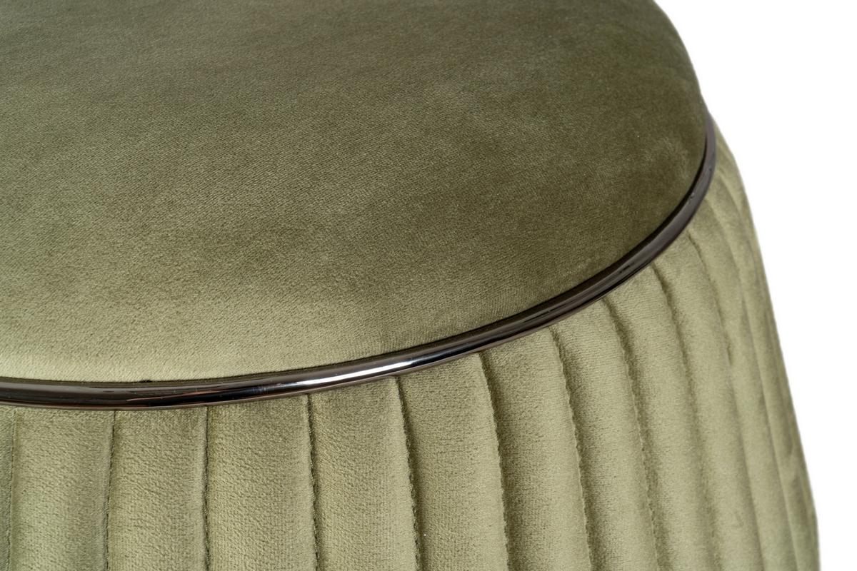 HOCKER DORIC 225 - Graphitfarben/Grün, Design, Textil (51,5/53cm) - Kayoom