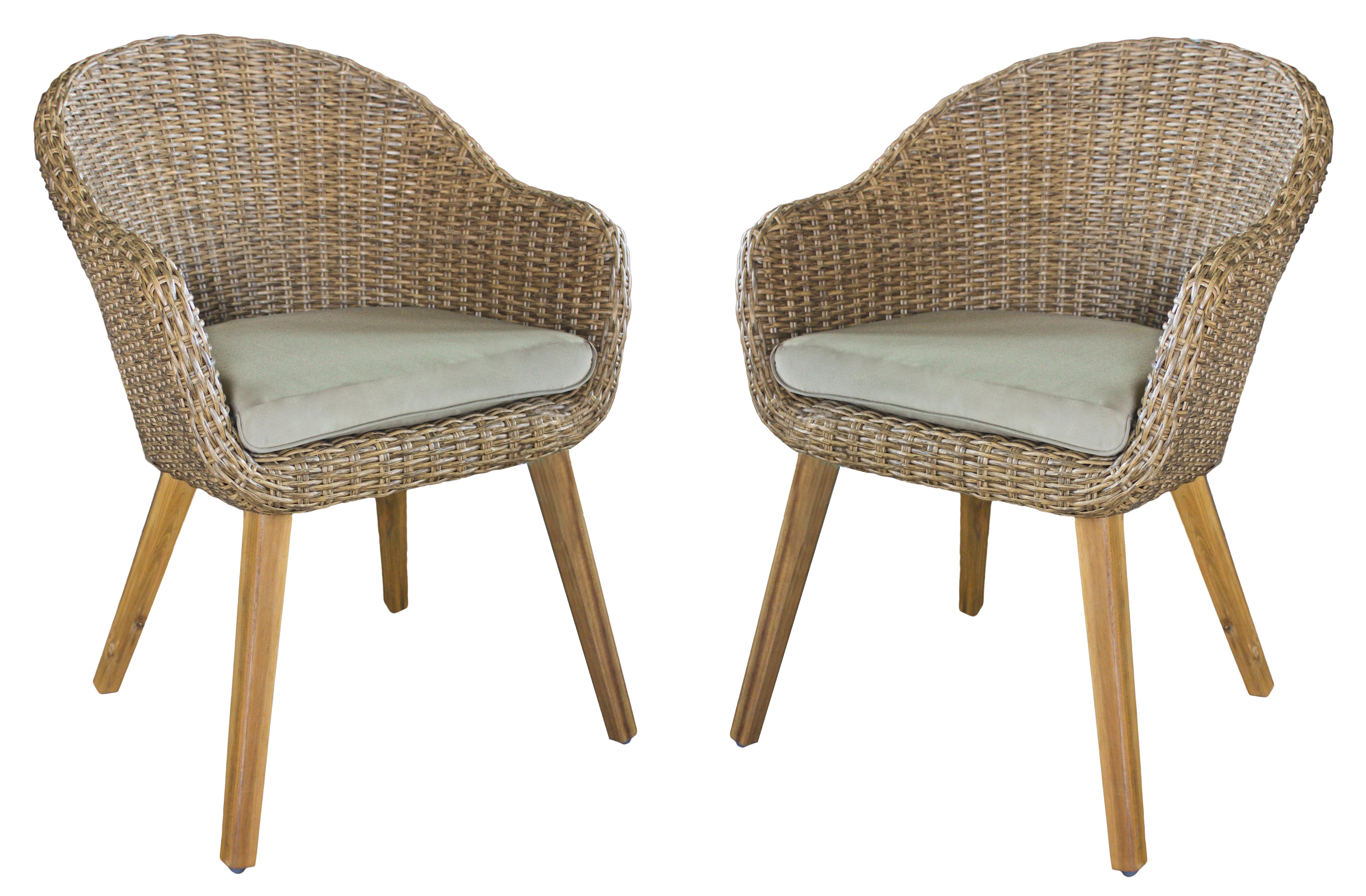 Gartenstuhl-Set Carson 2er-Set Taupe stapelbar - Taupe/Hellbraun, Basics, Holz/Kunststoff (64/53/76cm) - Gardenson