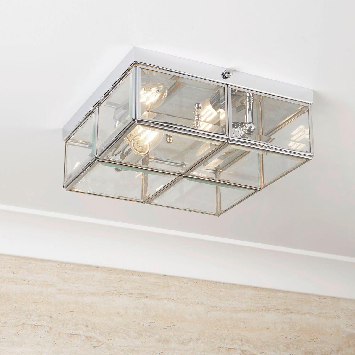 Mennyezeti Lámpa Pisa 6769-26cc - krómszínű, Konventionell, üveg/fém (25/25/10cm)