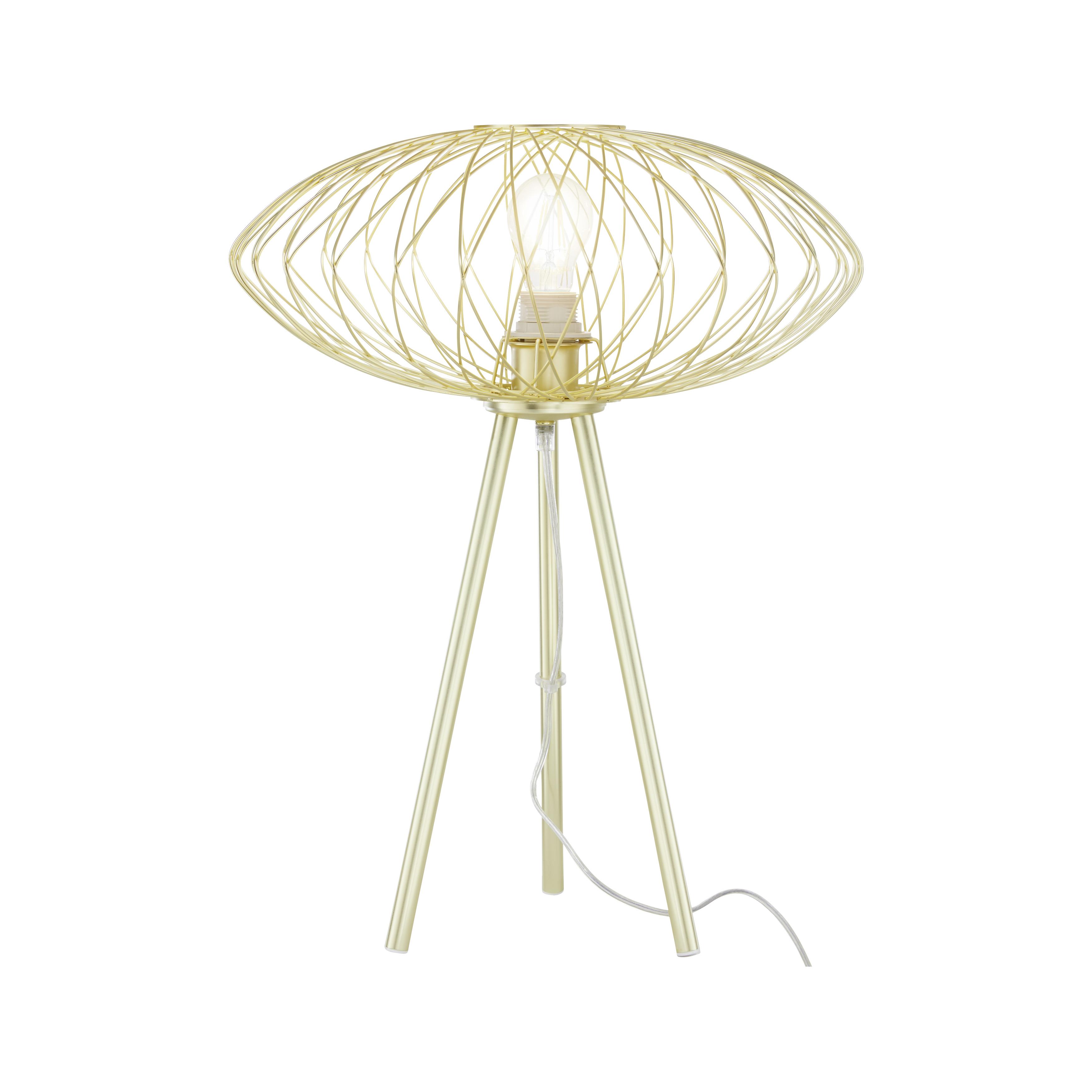 Tischleuchte Tiziana max. 40 Watt - Goldfarben, MODERN, Metall (40/53cm) - Bessagi Home