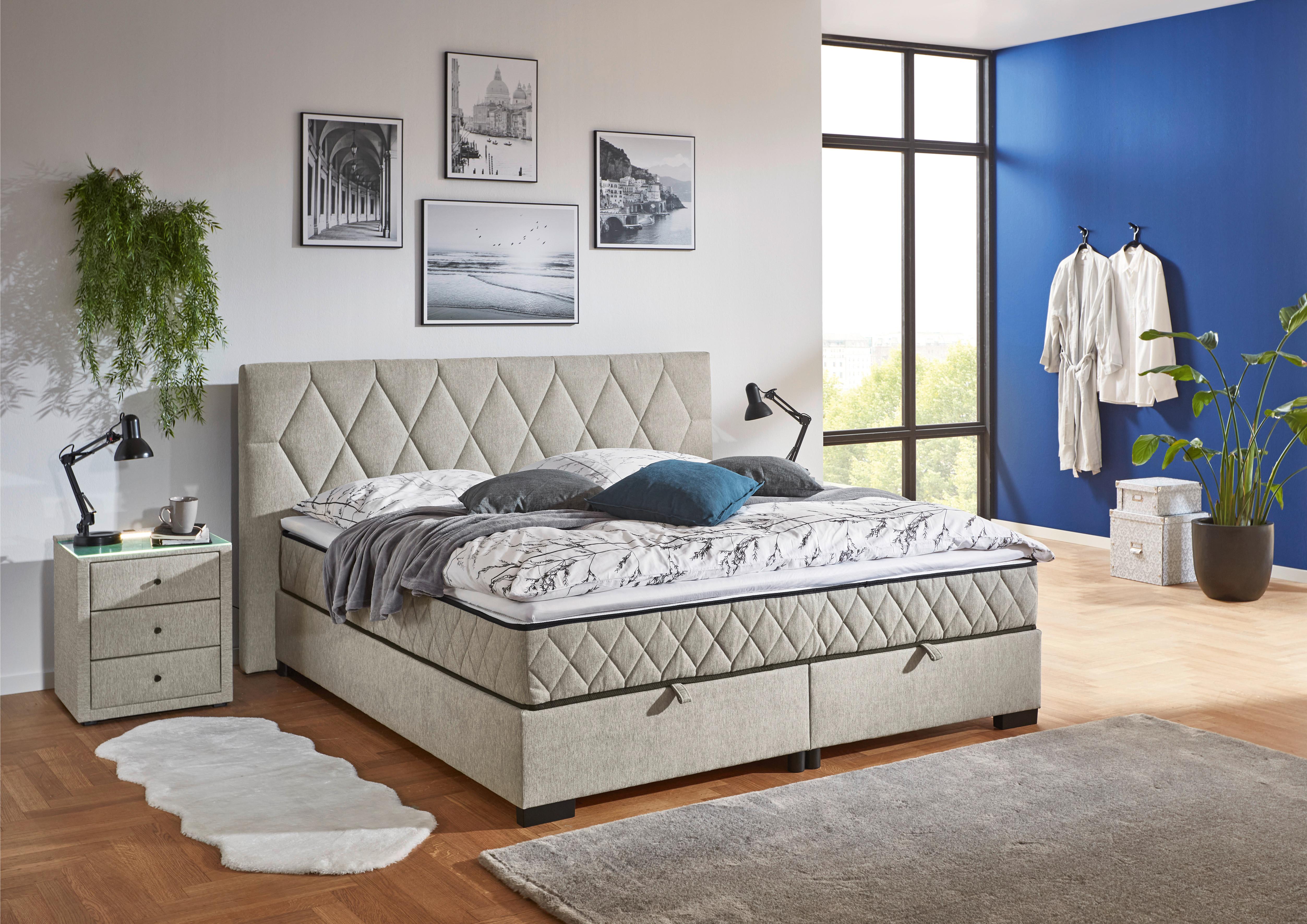 PAT BOX MAYA B - nisipiu, Konventionell, plastic/lemn (180/200cm) - Modern Living