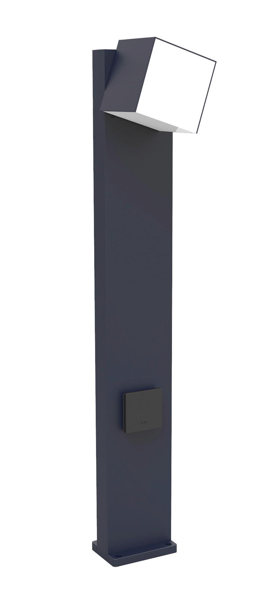 LAMPA SŁUPEK 7193805118 CUBA - antracytowy/biały, Basics, tworzywo sztuczne/metal (75/11/13,7cm)
