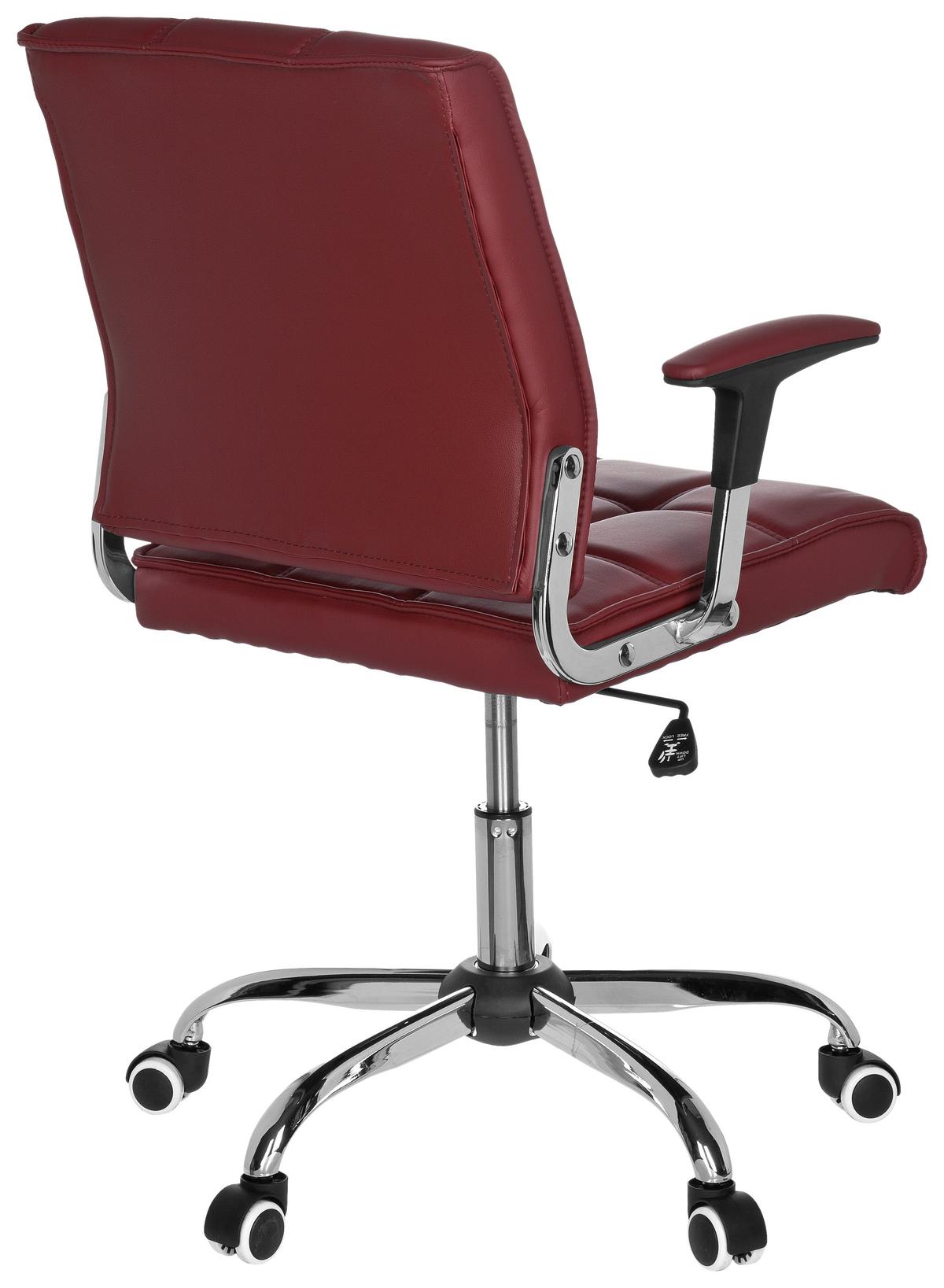 Vrtljiv Stol Ernesto, Bordo Rdeča - barve kroma/bordo, Moderno, kovina/umetna masa (61/87/59cm) - MID.YOU