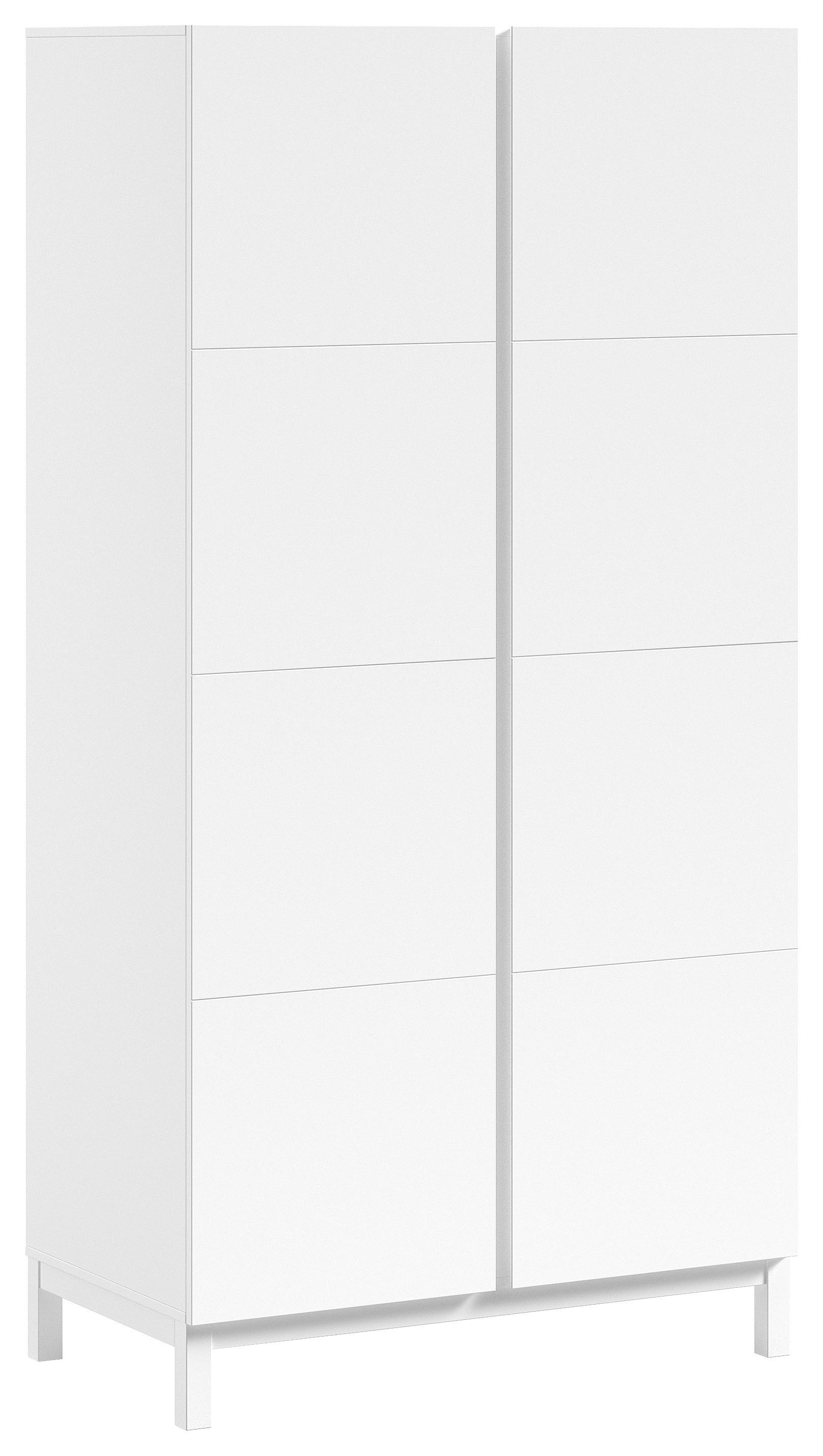 Kleiderschrank Eva 2-türig Weiß - Weiß, MODERN, Holz/Holzwerkstoff (98,5/196,2/57,8cm) - Vipack