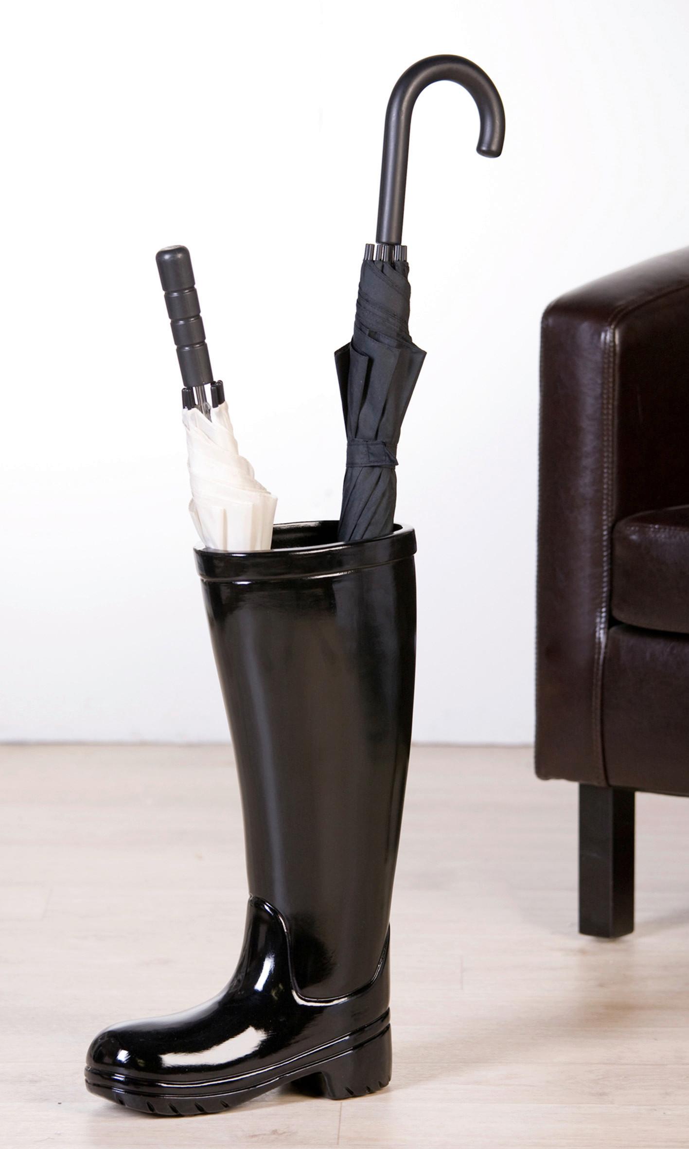 Schirmständer Schwarz Hochglanz - Schwarz Hochglanz, Basics, Keramik (26/45/11cm)