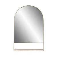 WANDSPIEGEL WANDSPIEGEL DOHA 125 - Weiss/Goldfarben, Trend, Glas/Stein (43,5/69/10cm) - Kayoom