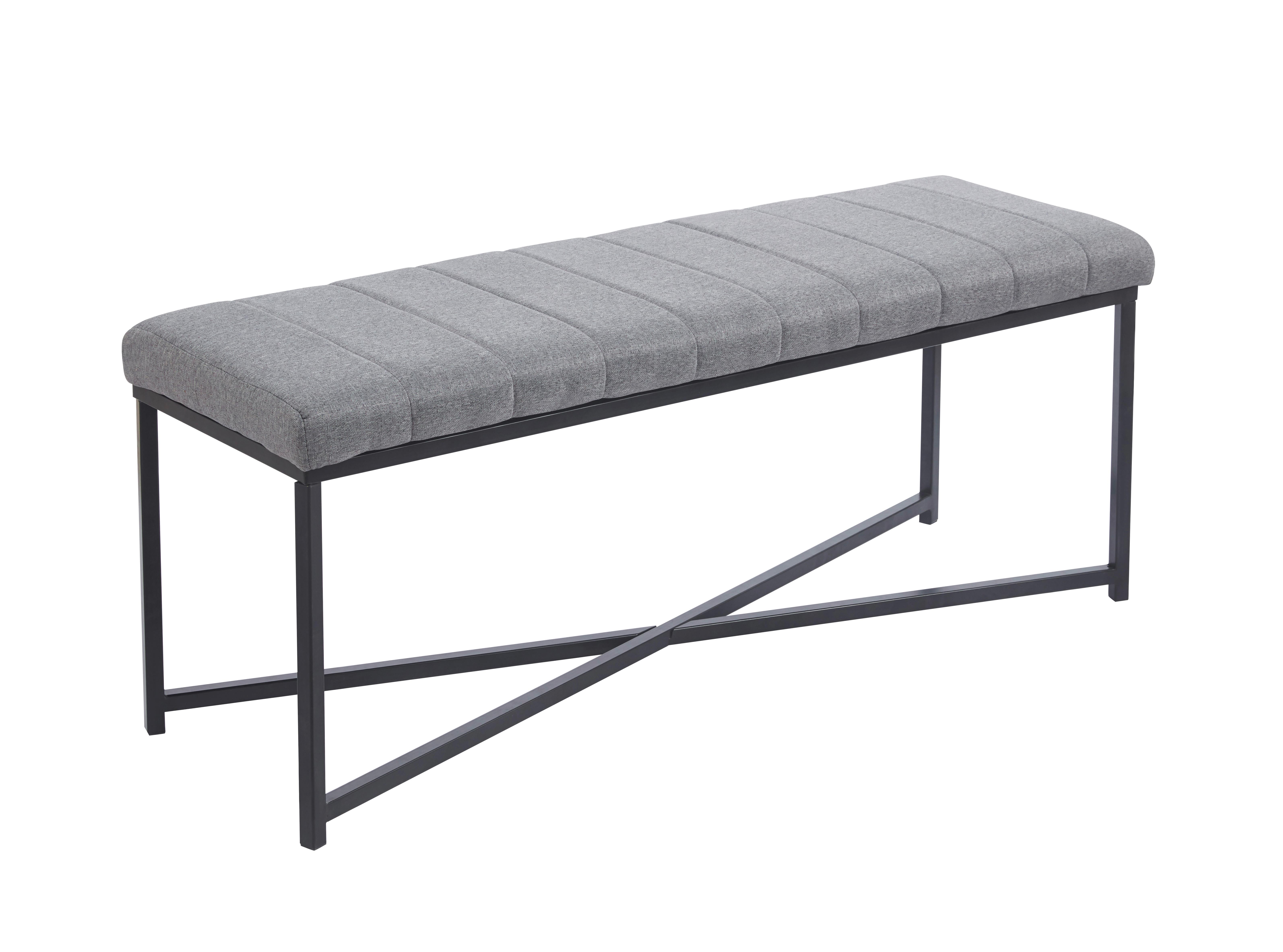 Bettbank Puerto Grau/Schwarz - Schwarz/Grau, KONVENTIONELL, Textil/Metall (118/47/38cm) - Mömax