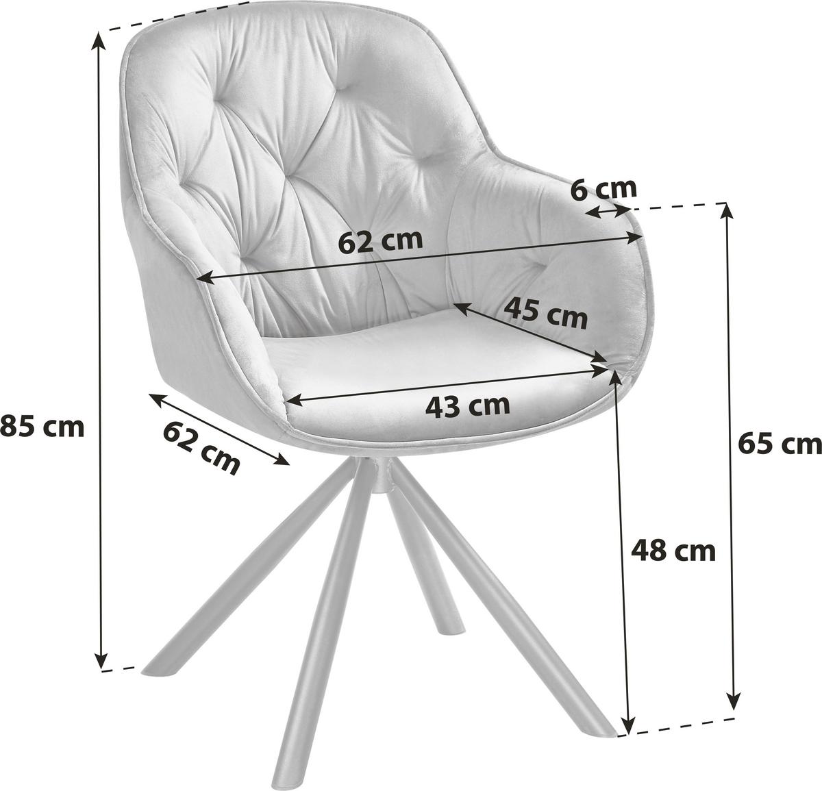 Naslanjač Silvi, Rjava, Žamet, Vrtljiv - črna/rjava, Konvencionalno, kovina/tekstil (62/85/62cm)