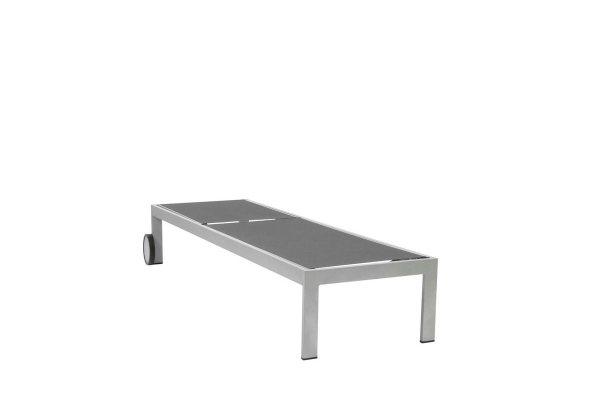 Ležalnik Rimini, Siva - platinaste barve/barve grafita, Basics, kovina/tekstil (198/60/35cm) - Acamp