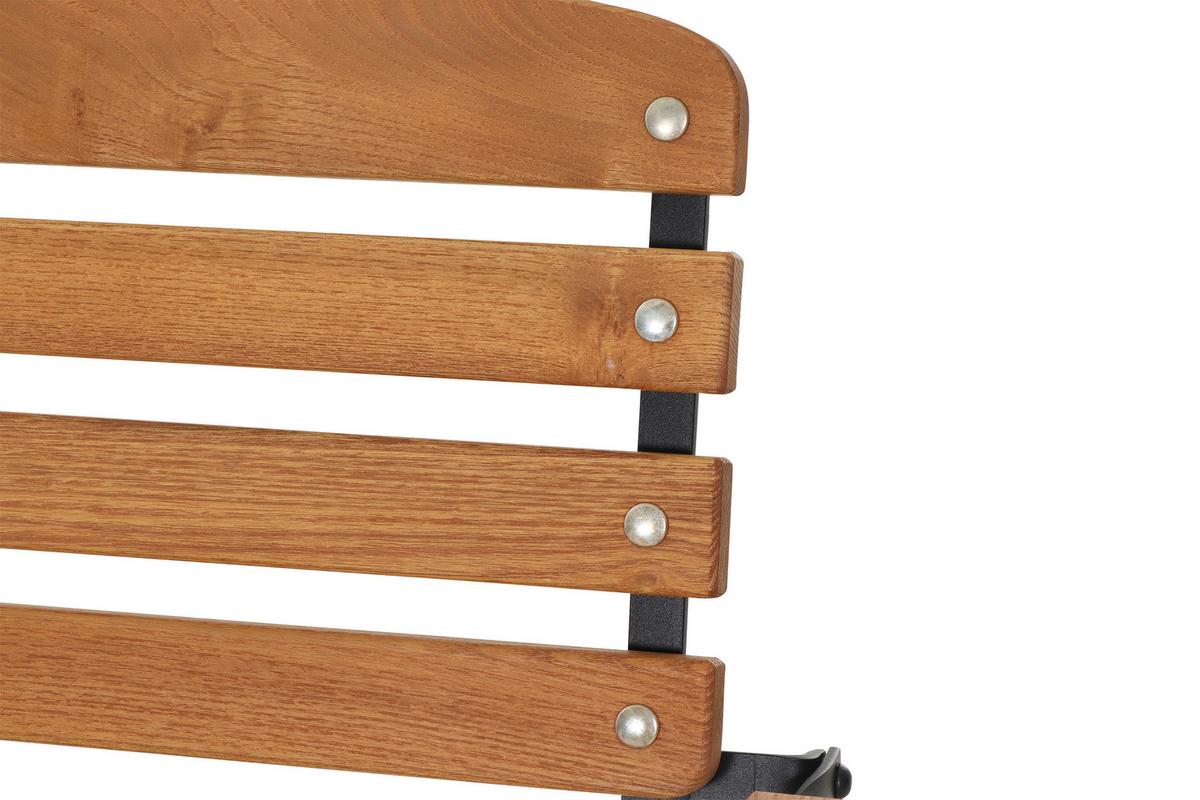 Gartenklappsessel Robinienfarbe Echtholz - Robinienfarben/Schwarz, KONVENTIONELL, Holz/Metall (60/87/57cm) - Siena Garden