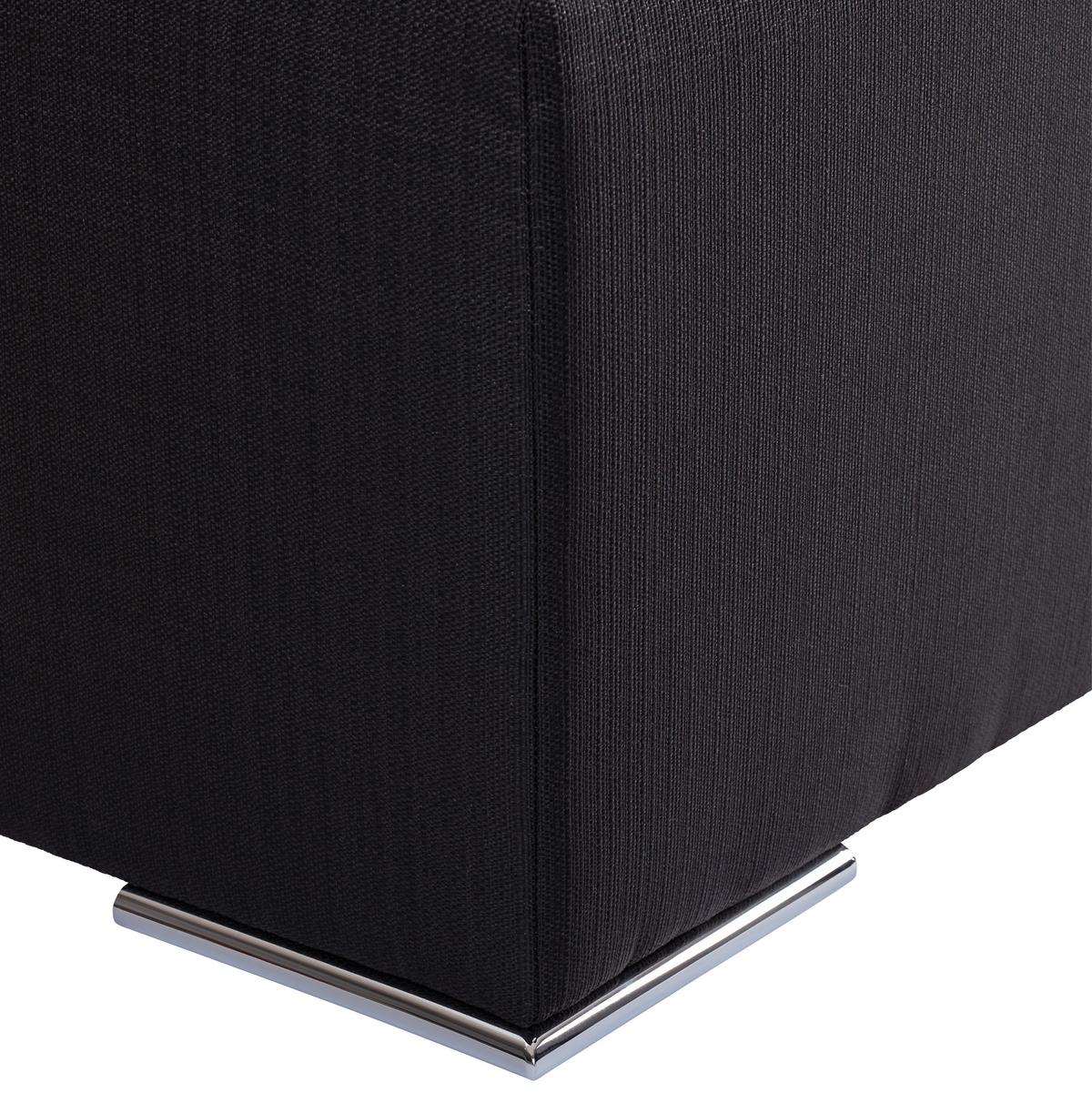 ŁÓŻKO BOXSPRING NERO -PH- - czarny/kolor chromowy, Konventionell, metal/tkanina (180/200cm)