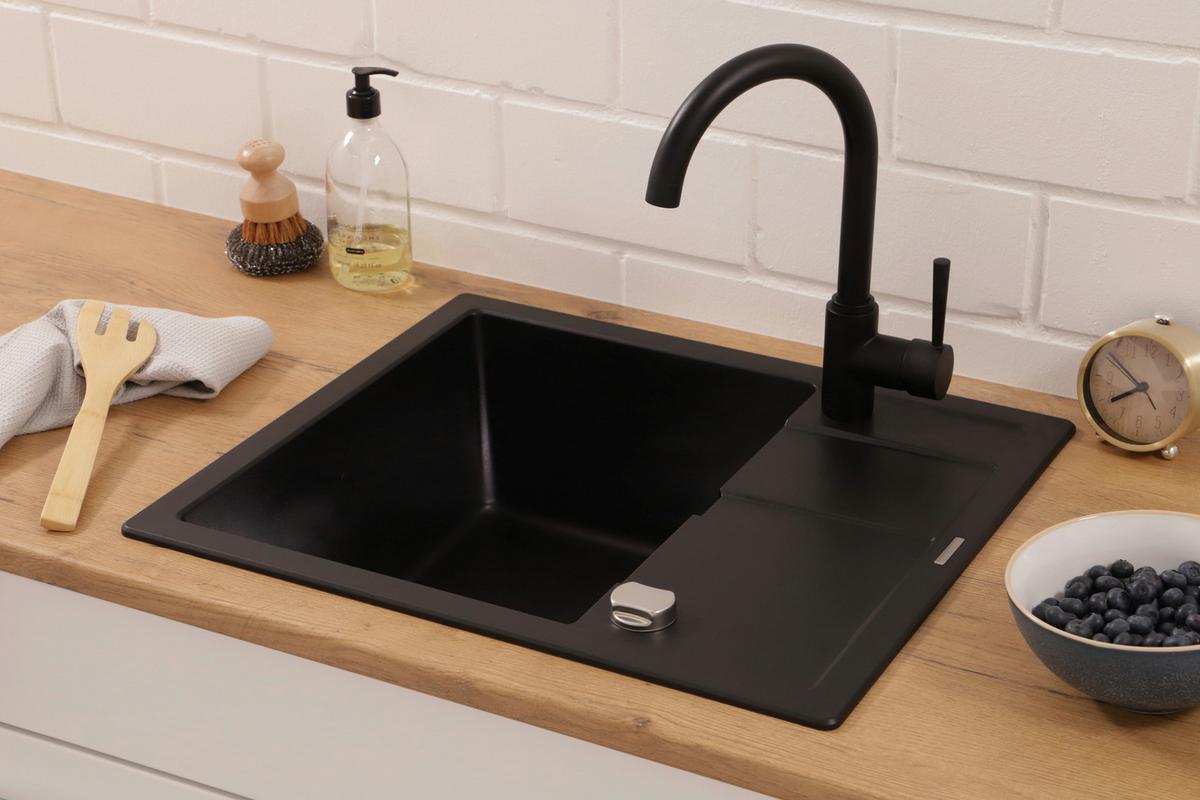 Pomivalno Korito Nashville, 58x50cm - črna, Basics, kamen (58/20/50cm) - Respekta