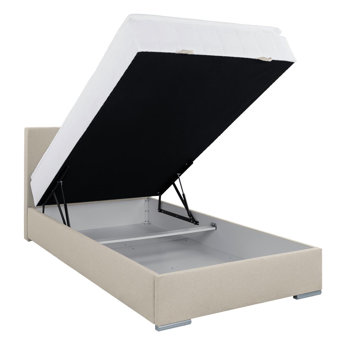 Tapecirani Krevet Cosi - boje pijeska/boje kroma, Konvencionalno, drvo/metal (120/200cm)