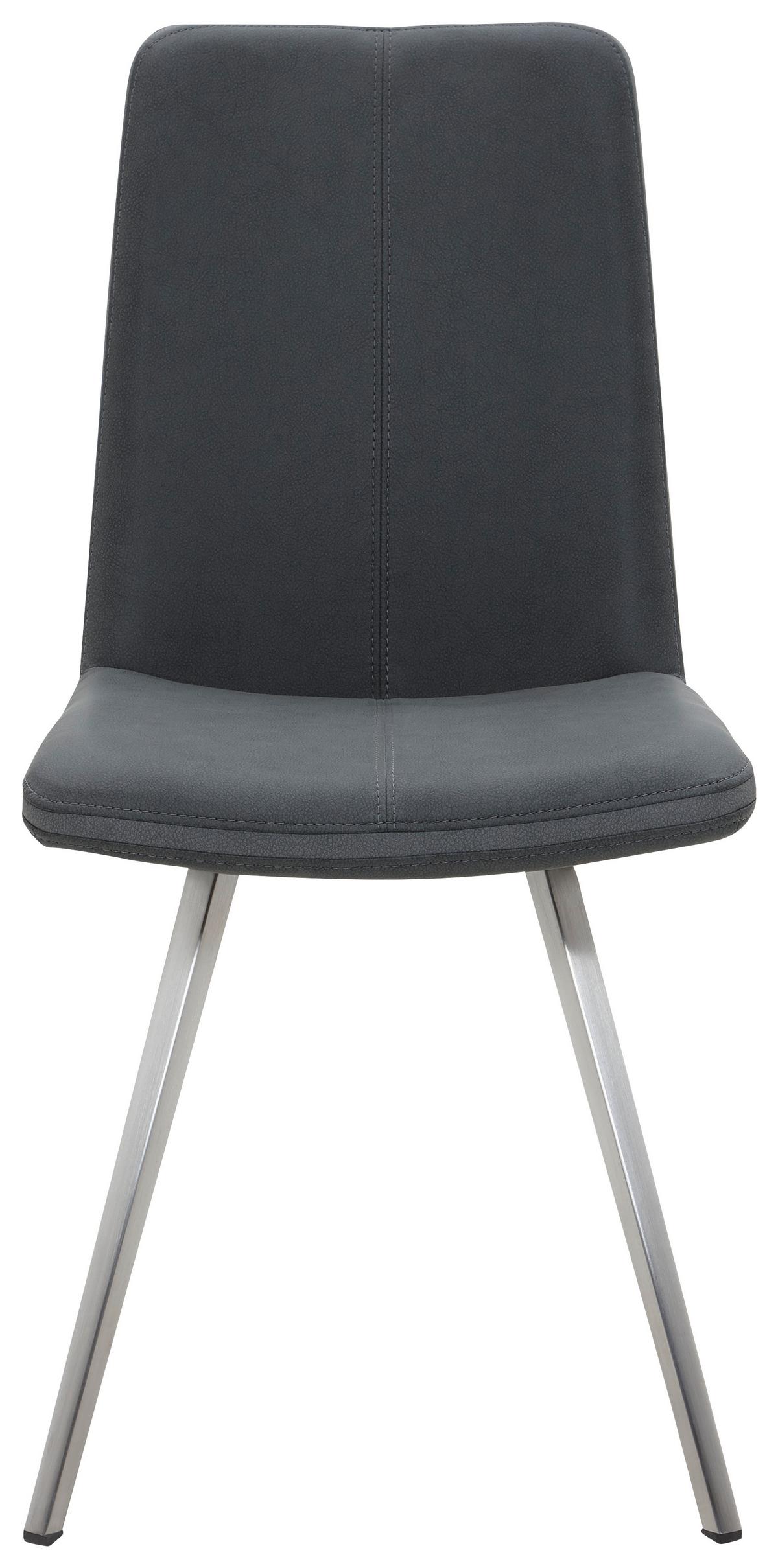 KRZESŁO GILBERT - antracytowy/kolor stalowy, Design, metal/tkanina (45/92/63cm) - Voleo