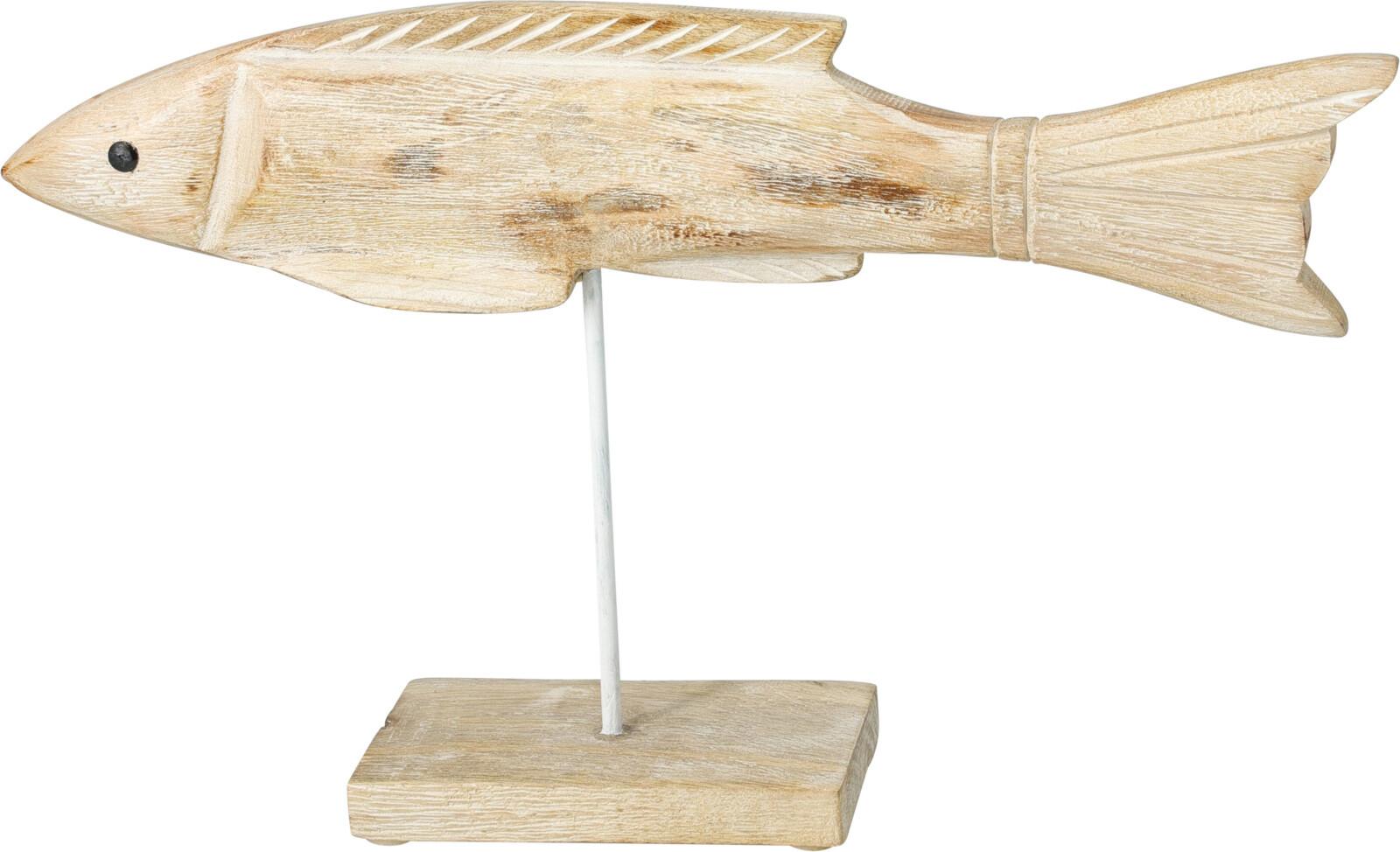 Szobor Fish - natúr színű, Trend, fa (21,5/7/36cm)