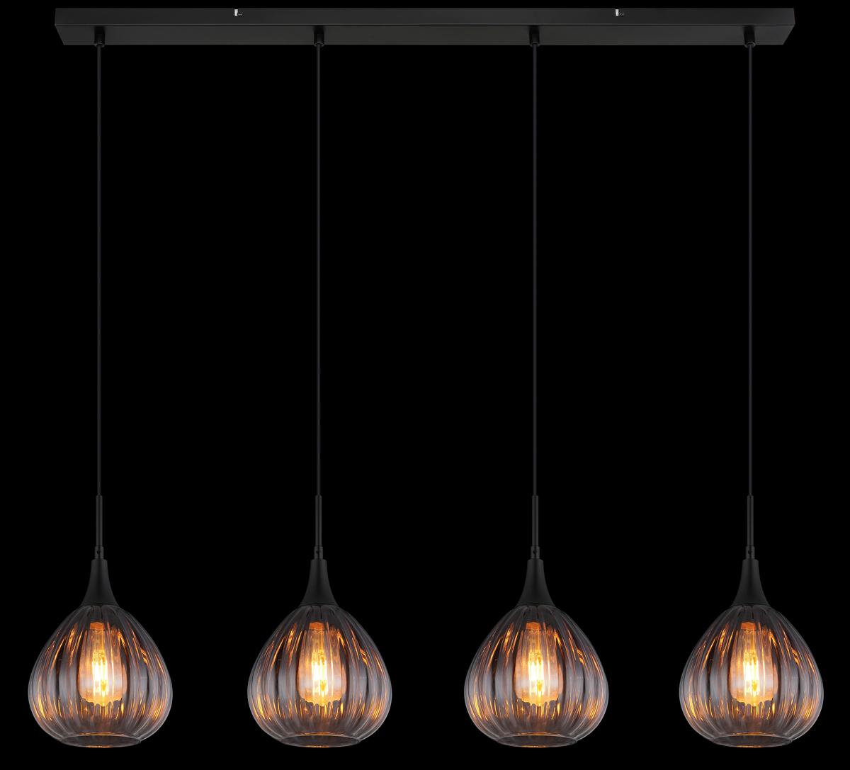 Hängeleuchte Olsen Klar max. 40 Watt - Klar, Design, Glas/Metall (110/20/120cm) - Globo
