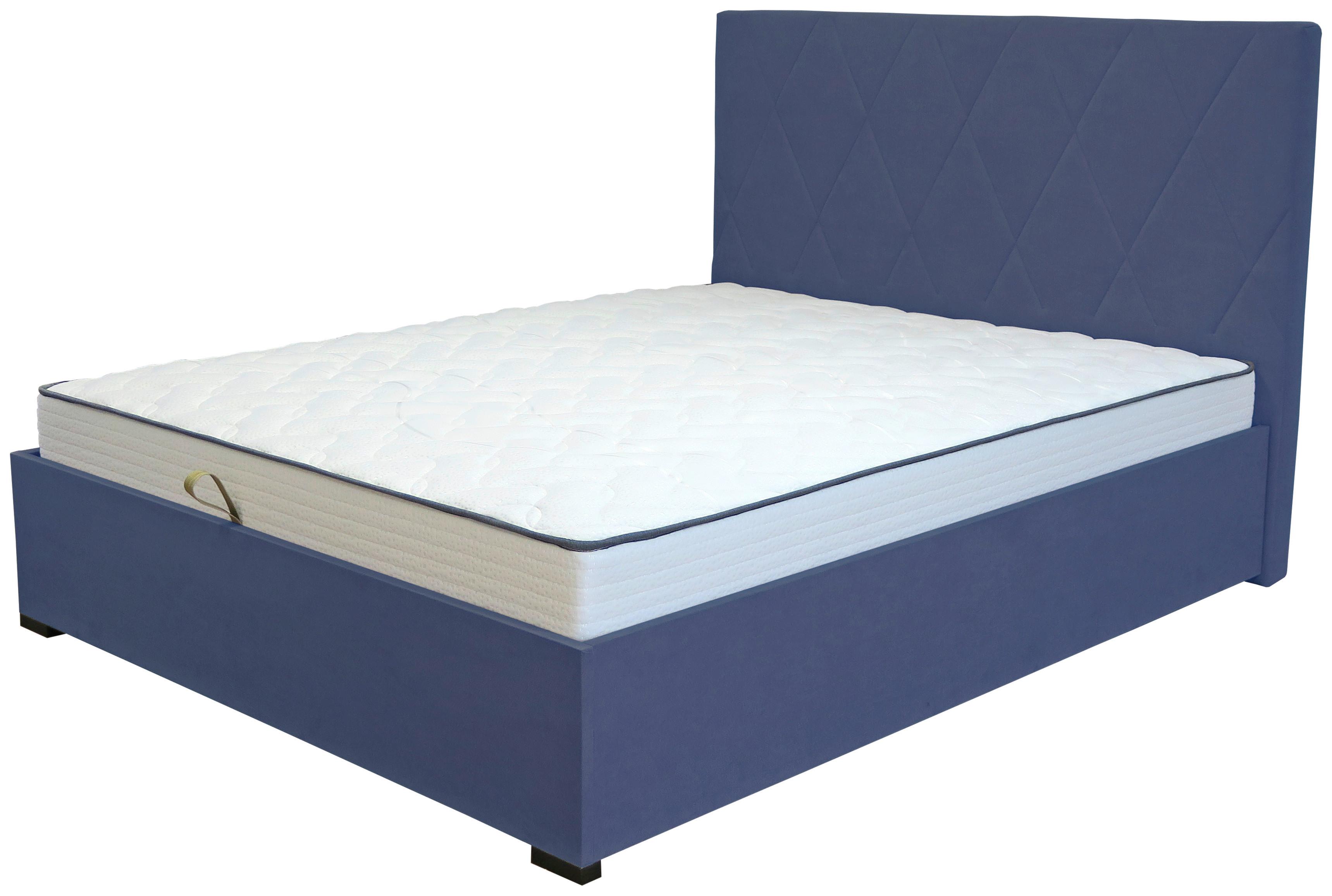 Tapecirani Krevet Grace - tamno plava/boje bukve, Konvencionalno, drvni materijal/tekstil (90/200cm) - Based